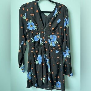 Free People Black Floral Dress